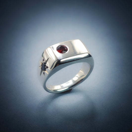 "Phobos & Deimos" – Mars Signet Ring