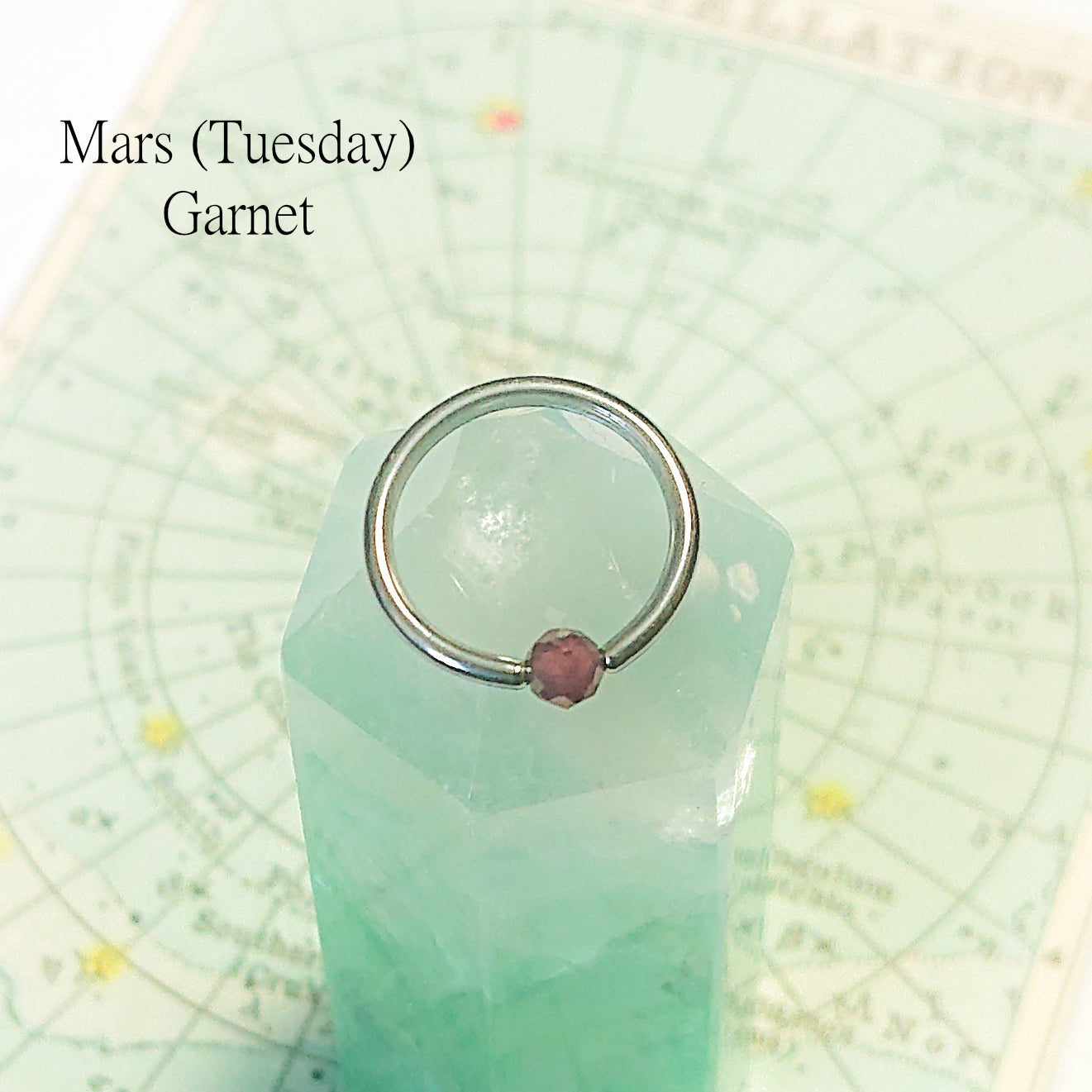 18 Gauge 14k Gold Planetary Captive Bead Rings